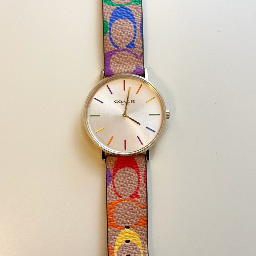 Leather Coach Pride Watch